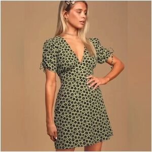 LULU’S - Floral Puff Sleeve Mini Dress